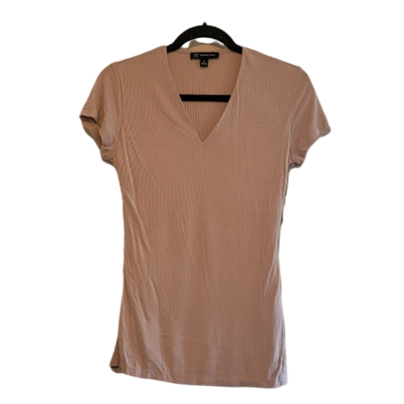 INC International Concepts Tops - Tan INC International Concepts Women's V-Neck Ribbed T-Shirt